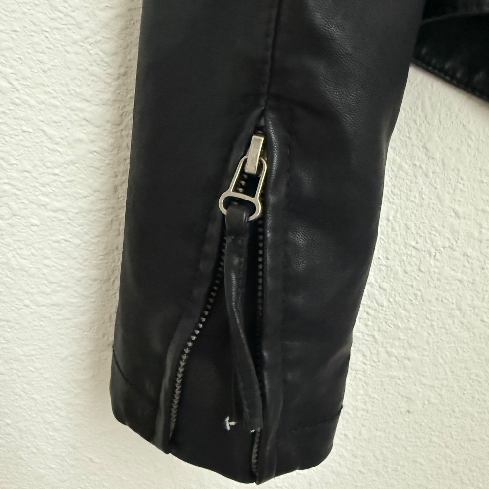 Lulus Up On A Tuesday Black Vegan Leather Jacket - Size M - Picture 5 of 6